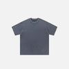 Front view of the blue Oversized Loose Solid Color T-shirt in a gray background 