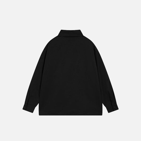 Noir Chest Pocket Casual Top alternatif görünüm