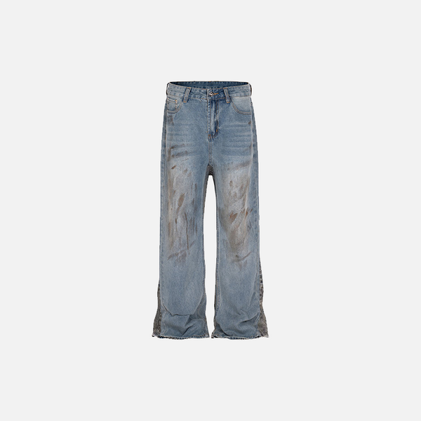 Vintage Punk Rock Baskılı Pantolon, önden görünüm — Navra Wear