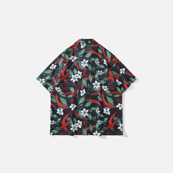 Spice Leaves Print Woven Top alternatif görünüm