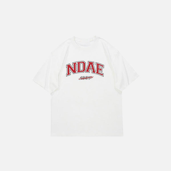 Big-Silhouette Comfy Letter Print T-Shirt alternatif görünüm