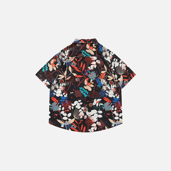 Floral Corduroy Short Sleeve Top alternatif görünüm