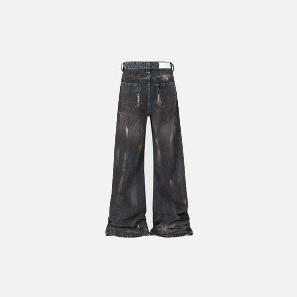 Relaxed Faded Mud Dye Denim alternatif görünüm