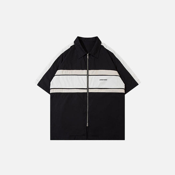 Athletic Polo Zip Loose Sport Top alternatif görünüm