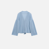 Light Blue French Laid-Back Knitted T-Shirt