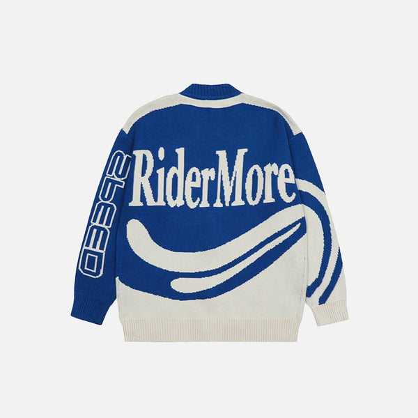 Pit Lane Retro Open-Front Cardigan alternatif görünüm