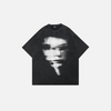 Old School Faded-Wash Black Blurry Faces T-Shirt