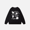 Scholar Cat Print Sweatshirt