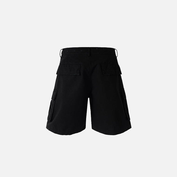 Hand-polished Belt Black Denim Shorts alternatif görünüm