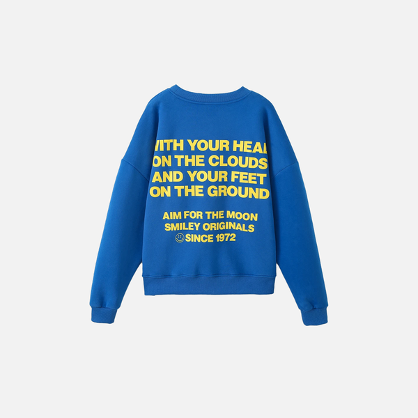 Cobalt Script Fleece Boxy Top alternatif görünüm