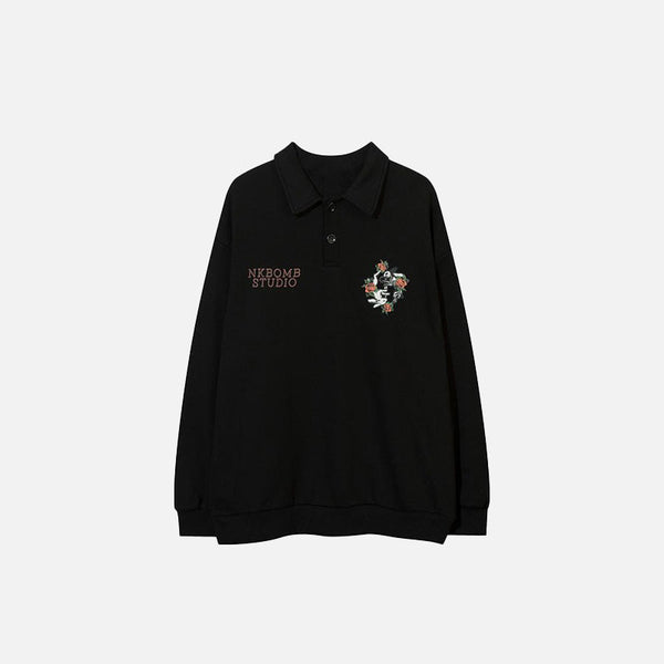 Bunny Bloom Polo Sweatshirt alternatif görünüm