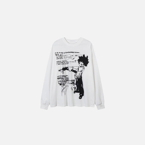 Mural Figure Graphic Sweatshirt alternatif görünüm