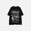Front view of the black Shadow Grunge Oversized T-shirt in a gray background