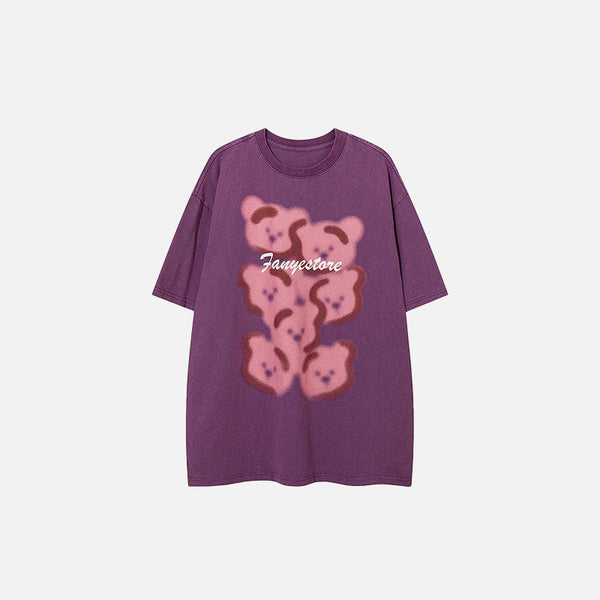 Laid-Back Forest-Cub Illustrated Illustrated T-Shirt alternatif görünüm