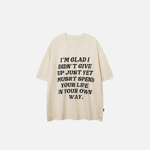 Print Letter Motivation T-Shirt alternatif görünüm