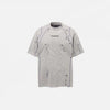 Front view of the white Vintage Grunge Patch T-Shirt in a gray background