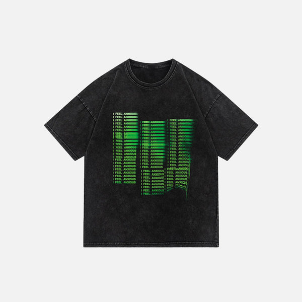 "I Feel Anxious" Distress-Washed T-Shirt