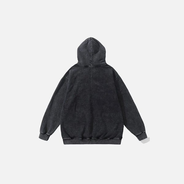 Oversize Grunge Skull Print Sweatshirt alternatif görünüm