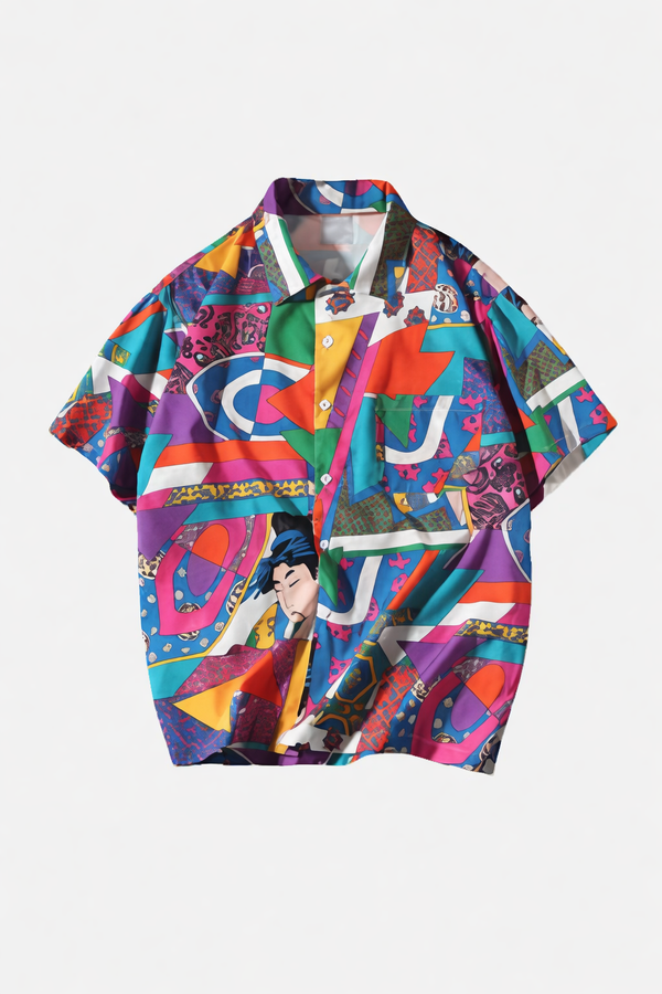 Ukiyo-e Wave Colorful Print Top