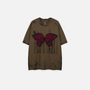 Boxy-Fit Grit-Style Wings-Print Needle-Art Color-Burst T-Shirt