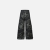 Lightning Spliced Bell Leg Faded Denim