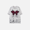 Boxy-Fit Grit-Style Wings-Print Needle-Art Color-Burst T-Shirt
