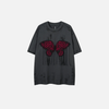 Boxy-Fit Grit-Style Wings-Print Needle-Art Color-Burst T-Shirt