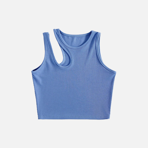 Statement Rib-knit Tank Top alternatif görünüm