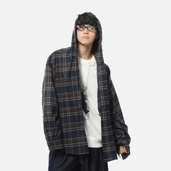 Plaid Hood Street Cool Casual Top