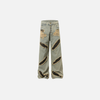 Metro Wild Print Patch Rivets Torn Denim