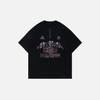 Stand-Out Designed Relaxed-Cut Rebel-Cut Noir-Edge Short Sleeve T-Shirt
