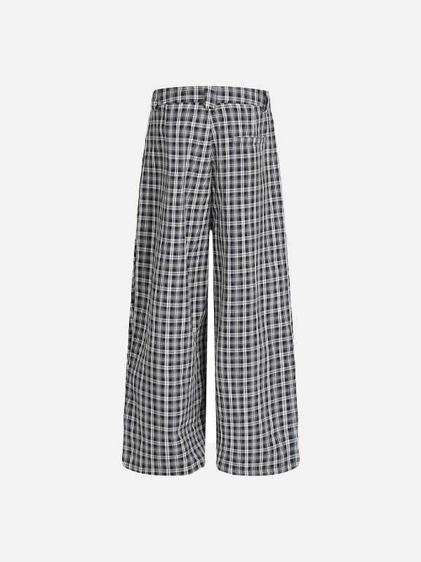 Vintage Wide Leg Ekose Jogger alternatif görünüm