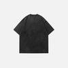 Oversized Street-Culture Faded Celestial-Wing Statue T-Shirt