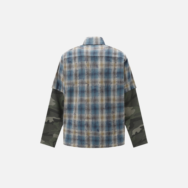 Camo Splice Urban Button Long Shirt alternatif görünüm