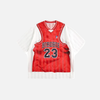 Fake Two Piece Artwork Print V-Neck Basketball T-Shirt