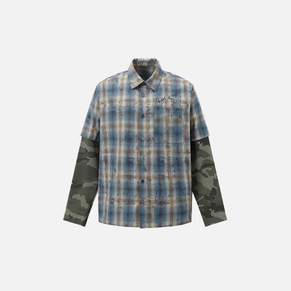 Camo Splice Urban Button Long Shirt