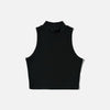 Sleeveless Neck High Crop Top