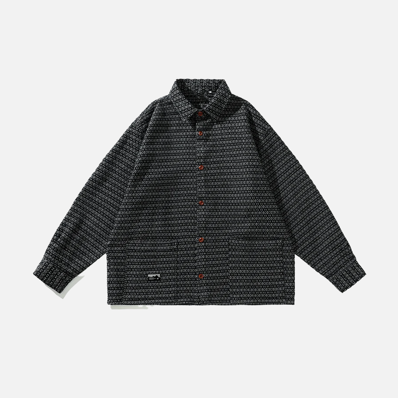 Cargo Pocket Hip Hop Loose Woven Shirt