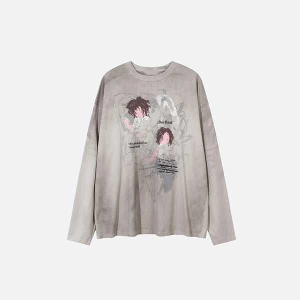 Baggy Time-Worn New-Millennium Print T-Shirt alternatif görünüm