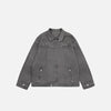 Oversized Solid Zip-Up Field Jacket