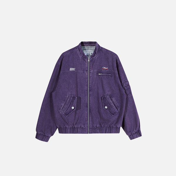 2000s Washed Western Zip-Up Jacket alternatif görünüm