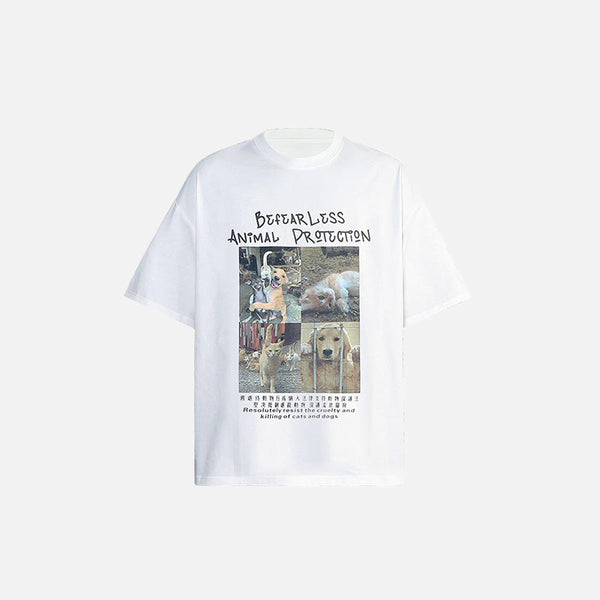 Laid-Back Four-Paw Illustrated T-Shirt alternatif görünüm