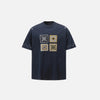 Front view of the blue Pawfectly Yours Apparel T-Shirt in a gray background