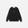 Front view of the black MaxGrip Utility Hoodie in a gray background