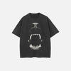 Boxy-Fit Animal Teeth Illustrated Black T-Shirt
