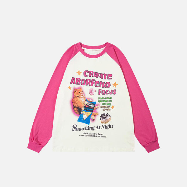 Kitten Print Cozy Sweatshirt alternatif görünüm