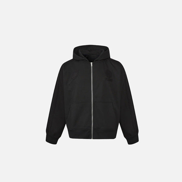 Blank Solid Zip-Up Sweatshirt alternatif görünüm