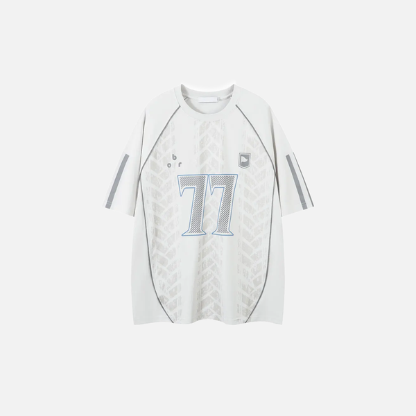 Circa-2000 Cozy Designed Quilted Checkered-Flag Performance T-Shirt alternatif görünüm