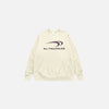 Front view of the apricot Modern Romanticism Sweatshirt in a gray background