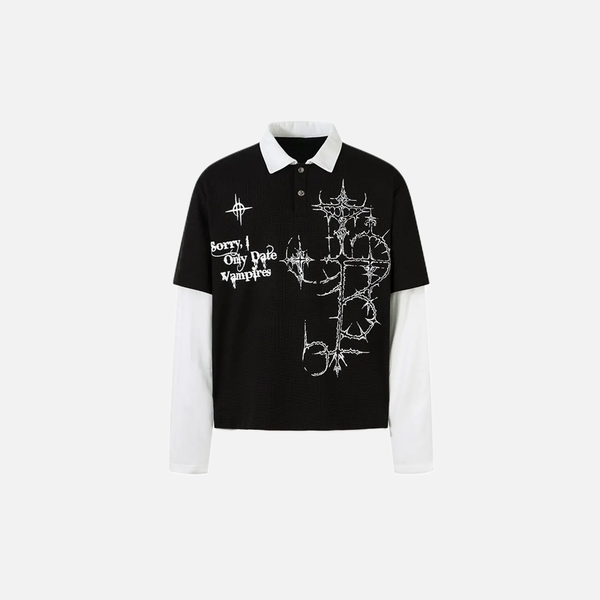 Print Print Fake Two Layered Long Sleeve T-Shirt